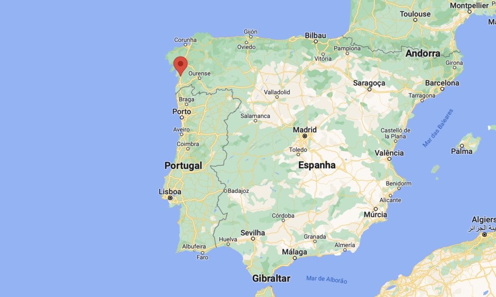 Location of Pontevedra in the north of Spain