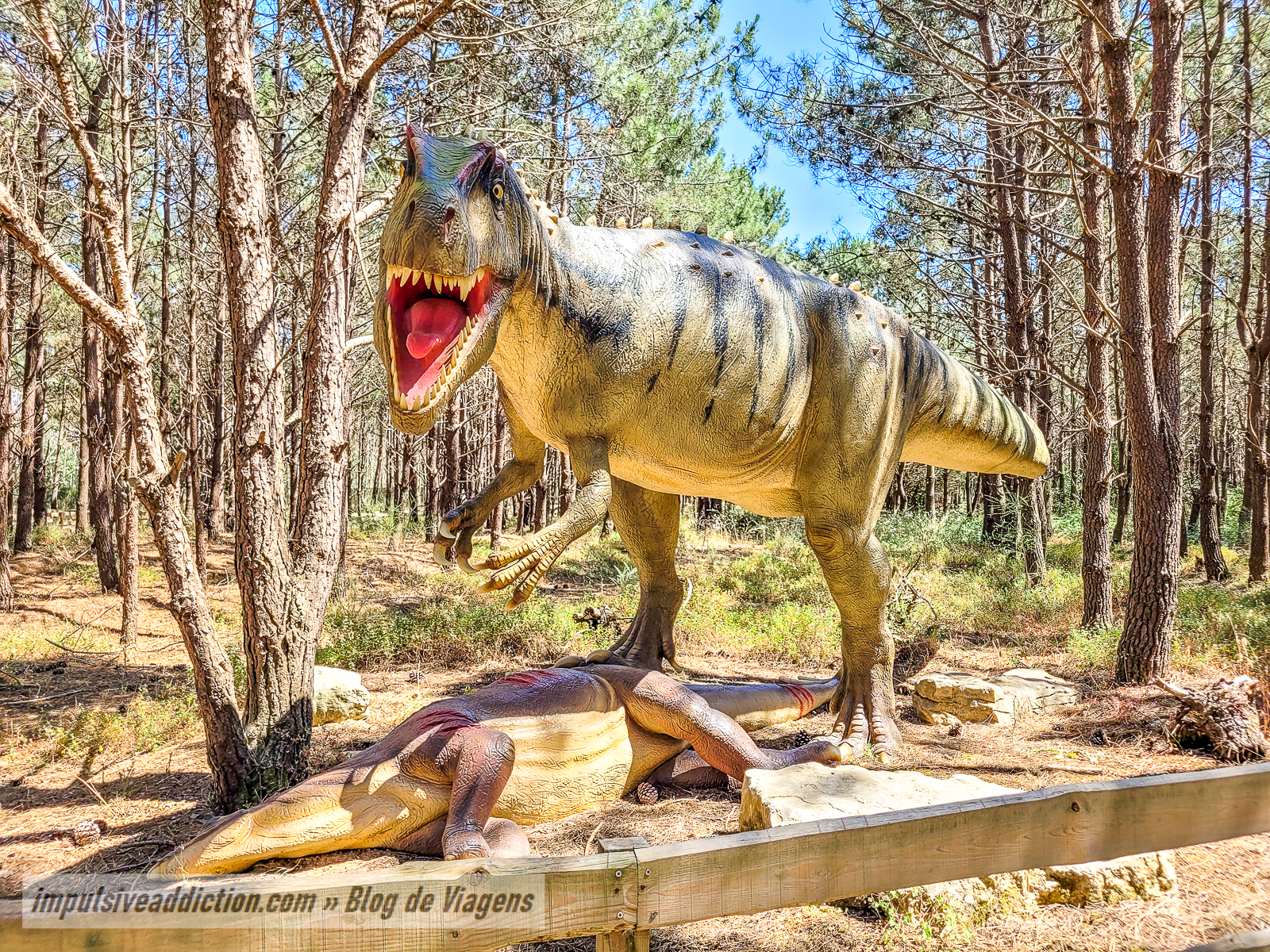 Dinossauros do Dino Parque ao visitar a Lourinhã